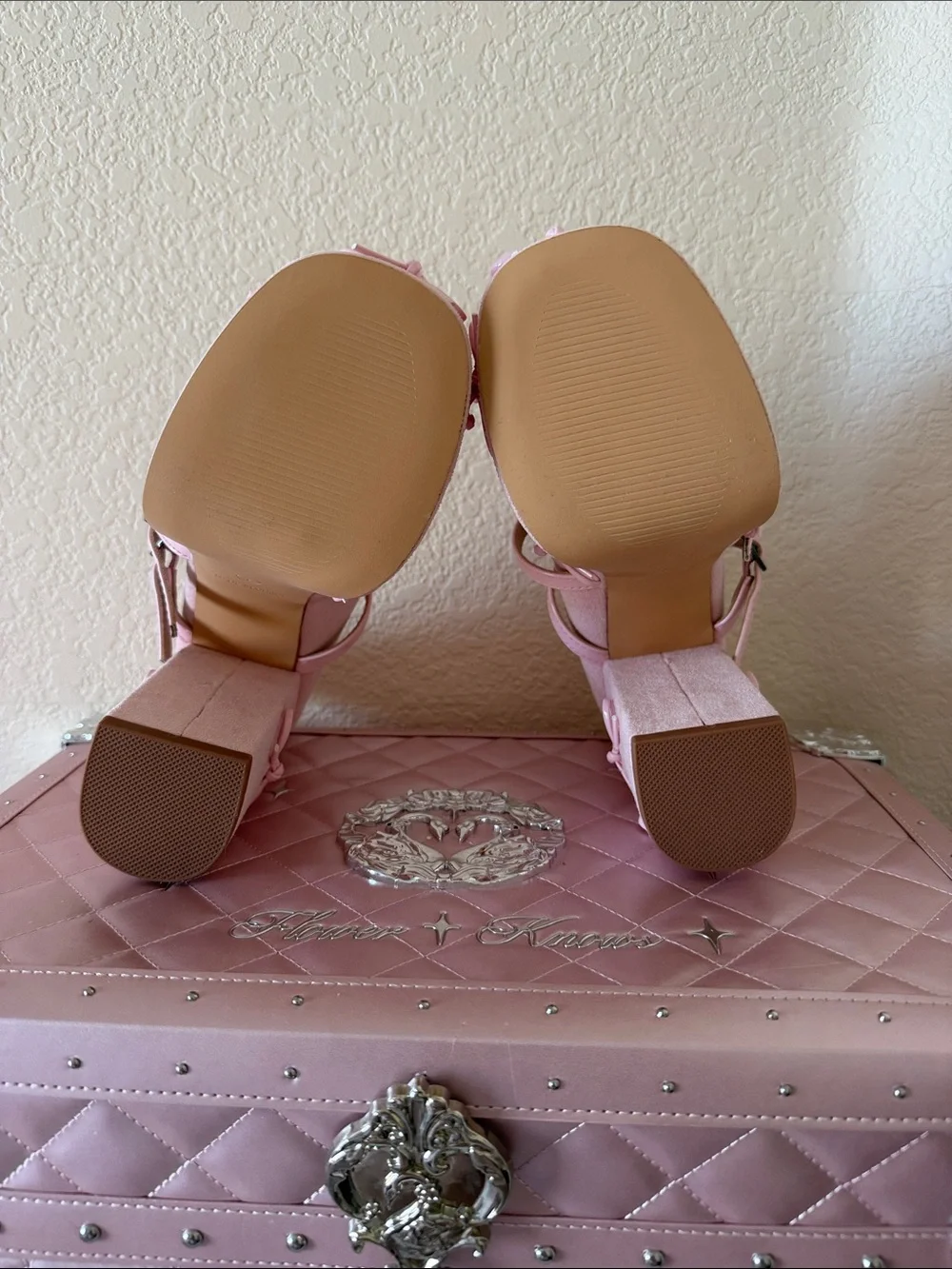 Pink Bow Platform Mary Jane Heels